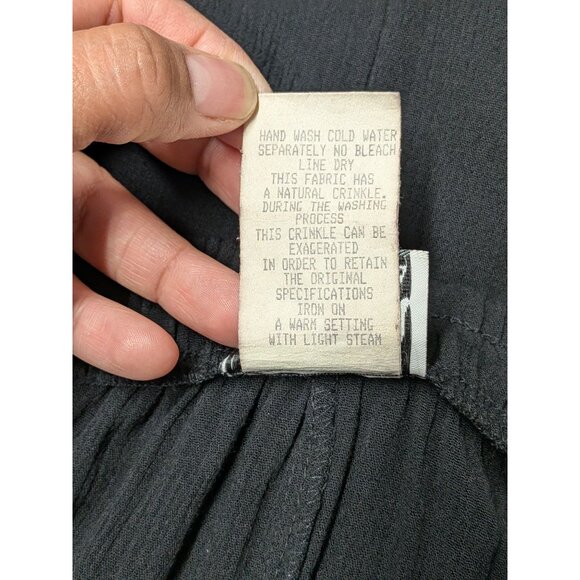 Vintage Krush of California Midi Skirt Size L Crinkle Button Up Witchy 90s Boho - Picture 10 of 10